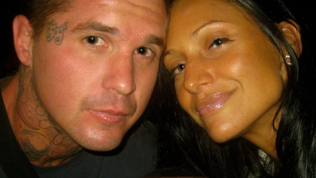 Slain bikie Mark Easter  (pictured with partner Biancha Simpson) was shot dead and left on the side of the road on the outskirts of northern Sydney in June last year. 