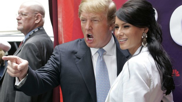Donald and Melania Trump in 2004, the year The Apprentice debuted. 