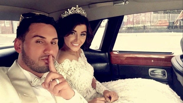 Salim Mehajer and his estranged wife, Aysha, pictured at their wedding in August 2015. 