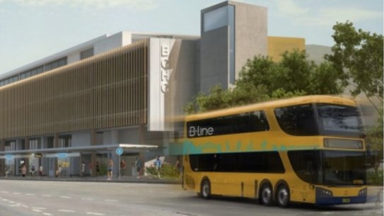 An artist's impression shows a new B-Line style bus.