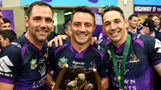 Big three: Cameron Smith, Cooper Cronk and Billy Slater won't play in the historic clash against Fiji and Papua New Guinea.