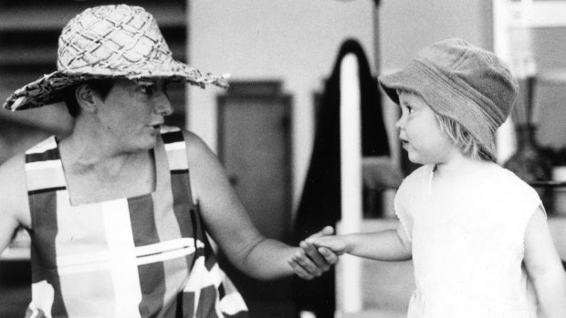 Georgia and daughter Odessa in Bondi, 2001.