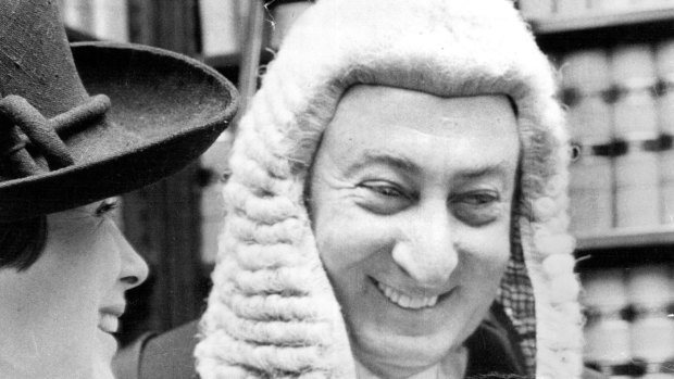 Senator Lionel Murphy been sworn in as judge at the High Court, Taylor Square, February 14, 1975.