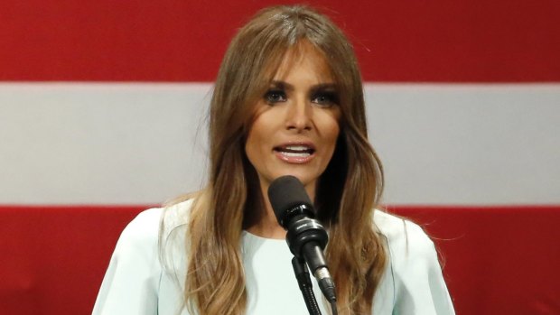 How exactly did Melania Trump come to America, reporters ask.