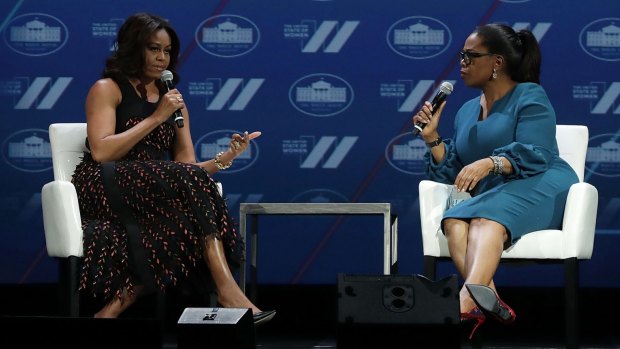Michelle Obama and Oprah at the United State of Women summit in Washington.