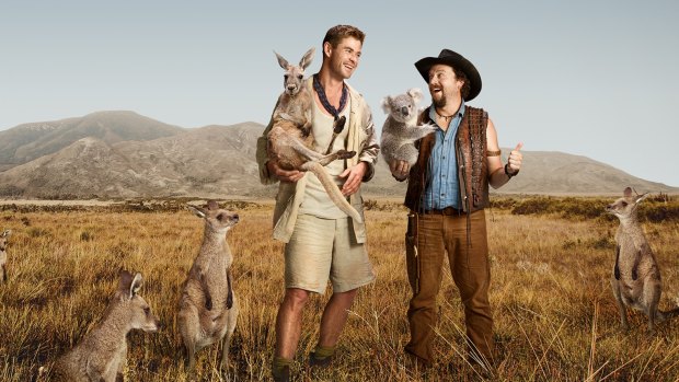 Chris Hemsworth and Danny McBride in the Tourism Australia Crocodile Dundee ad.