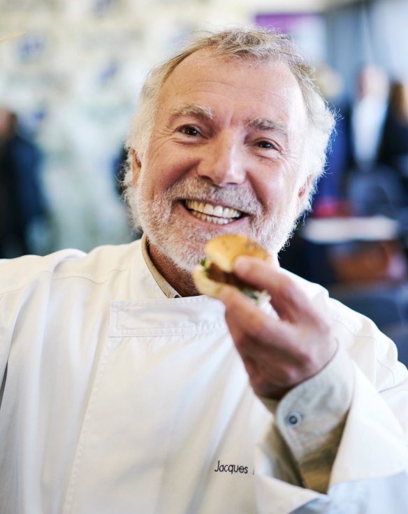 Chef Jacques Reymond gets into the spirit inside the Tabcorp marquee at the  Flemington Birdcage.