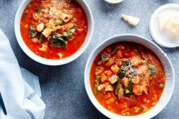 Karen Martini's Minestrone with roasted vegetables.