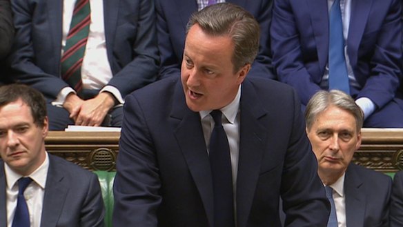 David Cameron, addresses the House of Commons in London, decrying spate of racism. 