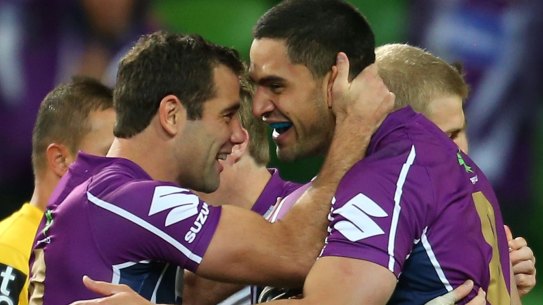 Storm Jesse Bromwich (right), says skipper Cameron Smith can look after himself.