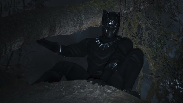 T'Challa (Chadwick Boseman) in his Black Panther outfit.