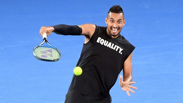 Happy: While Bernard Tomic is self-destructing, Nick Kyrgios seems to have turned a corner.