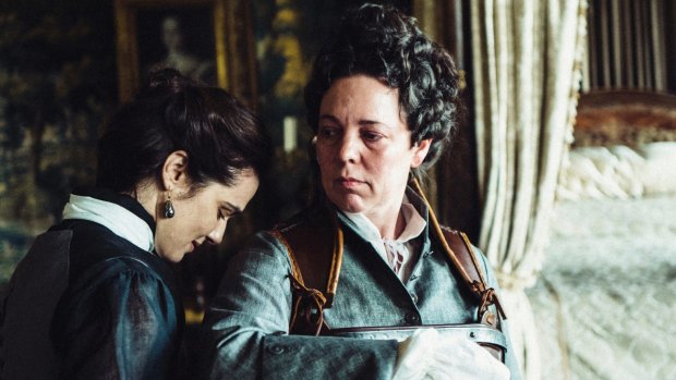 Rachel Weisz and Olivia Coleman play a queen and her consort in The Favourite. 