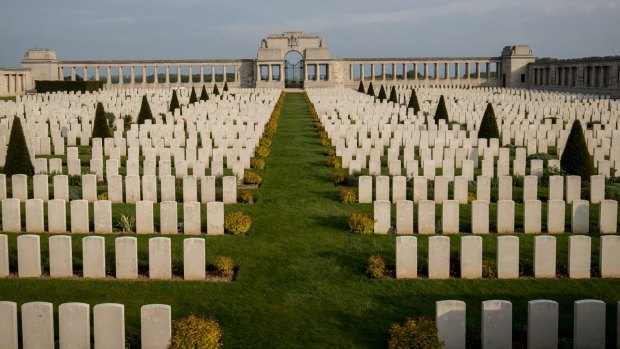 Headstones in the Pozieres British Cemetery near Albert, France, inspires curiosity and awe.
