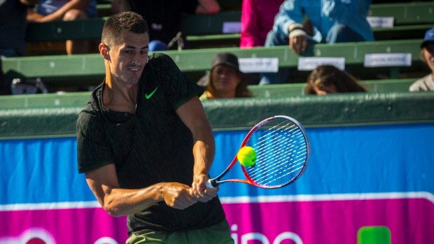 Bernard Tomic lost the exhibition match at Kooyong on Tuesday.
