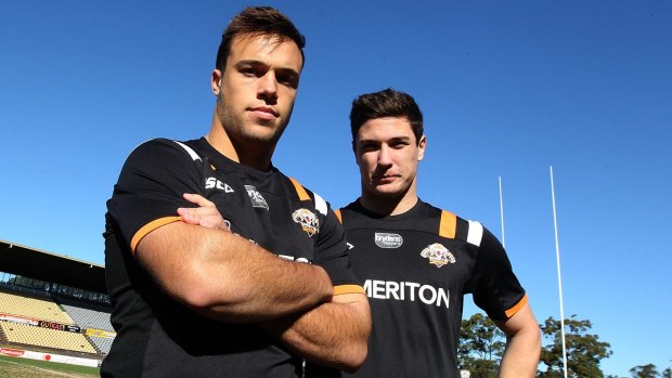 In limbo: The future of Wests Tigers halfbacks Luke Brooks and Mitchell Moses is uncertain.