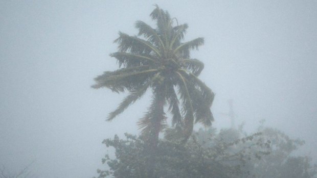 The heavy rains and wind of hurricane Irma cross through the northeastern part of the island in Fajardo, Puerto Rico.