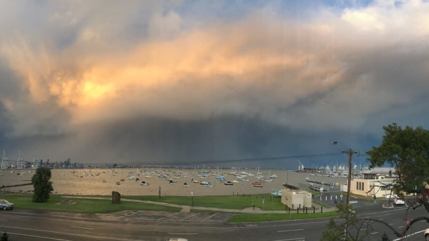 The sun and storms of Saturday captured at Williamstown.