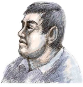 A sketch of Pisey Prasoeur at the time of his trial.