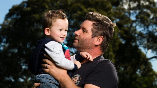 Brendon Cowie with his son, Ryan, whose mother died when he was five months old.