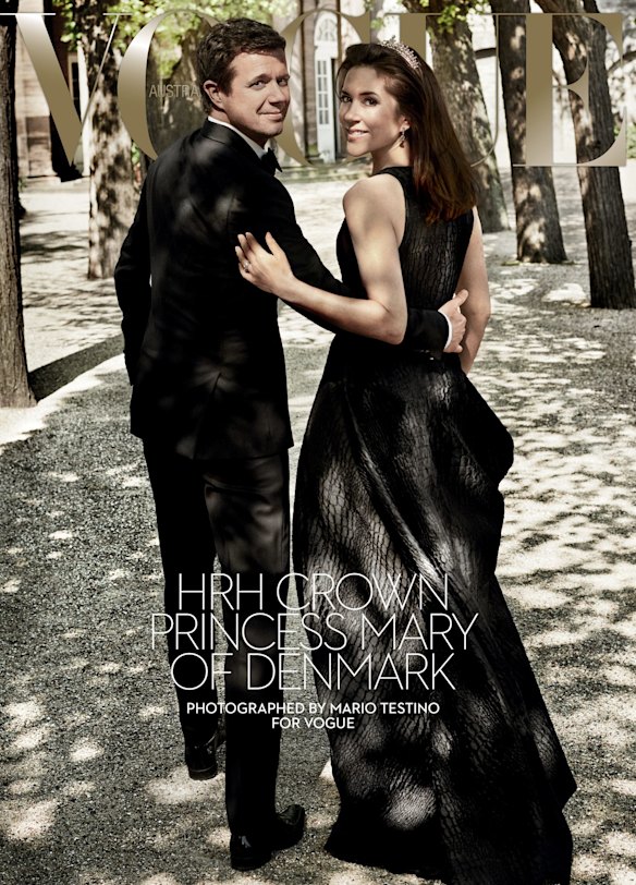 HRH Crown Prince Frederik and Crown Princess Mary of Denmark grace the August 2016 cover of Vogue Australia.