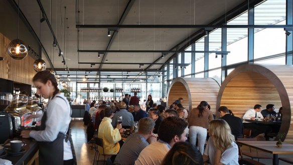  Barrel shaped booths dominate the dining room at Ezard @ Levantine Hill.