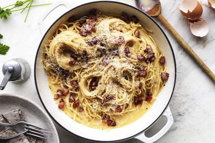 Spaghetti carbonara.