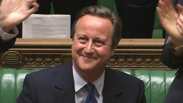 Parliamentary exit: David Cameron smiles amid applause during his final session of prime minister's questions at the House of Commons.