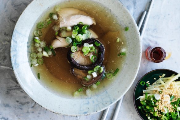 EMBARGOED FOR SUNDAY LIFE, JULY 2/17 ISSUE. Adam Liaw recipe :?Chicken, shiitake and pak choy hotpot Photograph by William Meppem