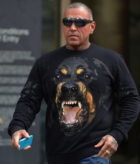Former bikie enforcer Toby Mitchell at Melbourne County Court on Friday.