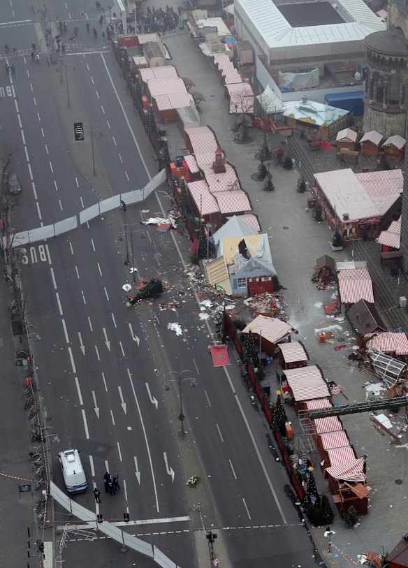 A general view of the crime scene in Berlin on Tuesday.