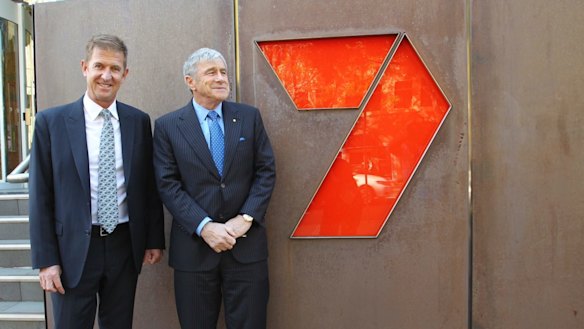Seven West Media chief executive Tim Worner (left) and chairman Kerry Stokes, are steering the network through tough times for free-to-air television. 