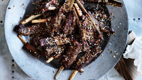 Neil Perry's Xingjang dry-fried lamb ribs.