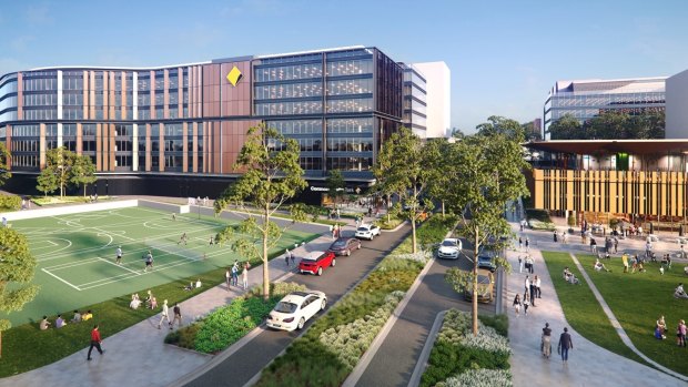Parramatta pull-out: An artist's impression of the Commonwealth Bank's new buildings due for completion in 2020 at Australian Technology Park near Redfern. 