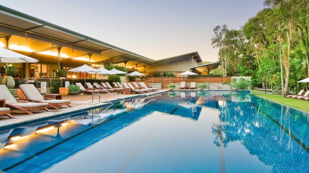 The pool at Byron at Byron edges a rainforest.