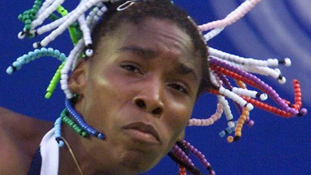 Venus Williams caused a colourful mess in 1999 when her hair beads came loose and scattered over the court.