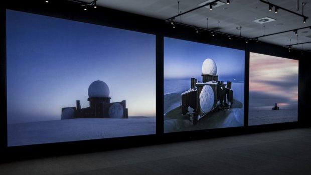 Installation view of Inside the dome (DYE 2) by Murray Fredericks and Tom Schutzinger, at Geelong Art Gallery.