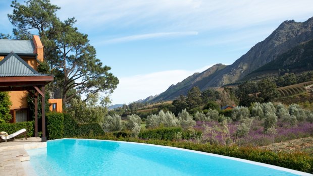 The view from La Residence, Franschhoek, South Africa.