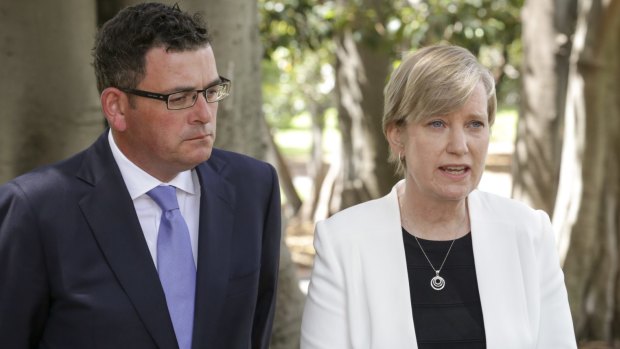 Fiona Richardson and Daniel Andrews announccing terms of reference for the Royal Commission into Family Violence in January 2015.