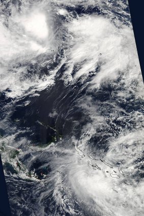 Satellite image show Chan-Hom at the upper left and Raquel below. 