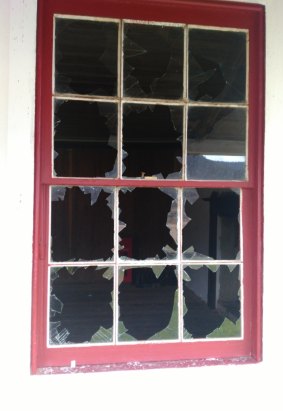 All of the windows at the Orroral homestead were smashed.