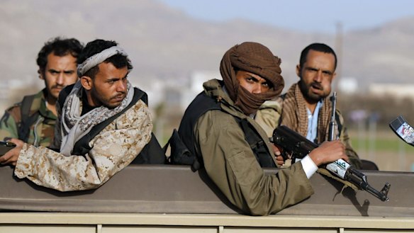 Houthi fighters on Thursday in Sanaa.