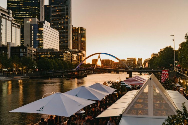 Watch the sun go down over an Aperol Spritz at Arbory Afloat in Melbourne.