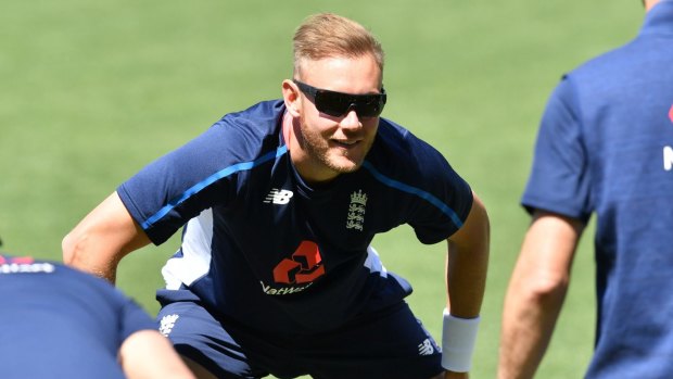 Fore: Stuart Broad was hit in the back by a golf ball England's day off in Brisbane.