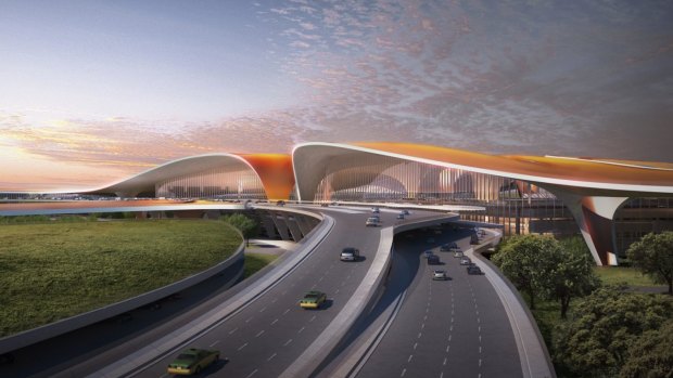 The terminal will have a 4.8-kilometre curved facade.
