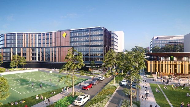 An artist's impression of the Commonwealth Bank's new buildings due for completion in 2020 at Australian Technology Park near Redfern. 
