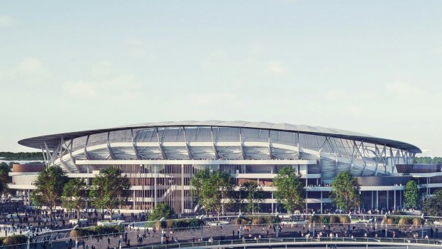An artist's impression of what the new Allianz Stadium will look like. The stadium is built entirely on SCG Trust lands.