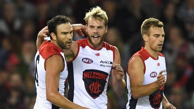 Jack Watts (centre) is expected to take on Collingwood.