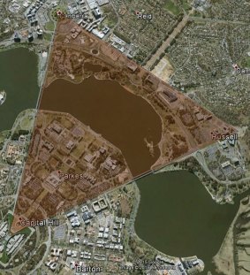 The area required for parking for an extra 124,000 cars in Canberra by 2040.