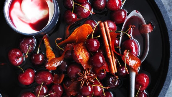 Christmas dessert: Cherries in red wine by Neil Perry.